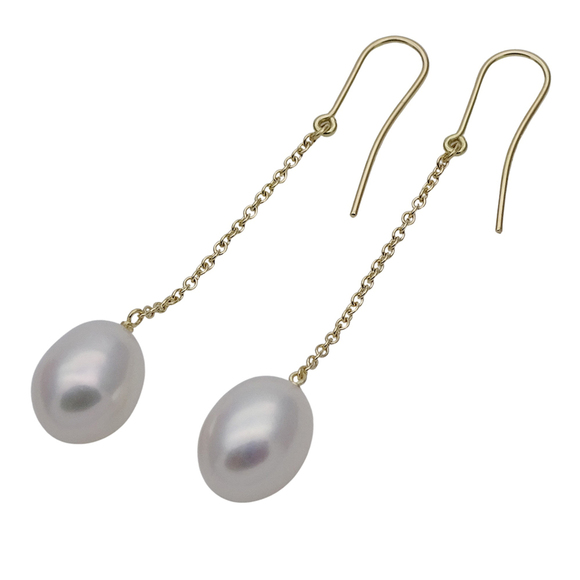 TIFFANY Gold Pearl Earrings - Picture 1 of 8